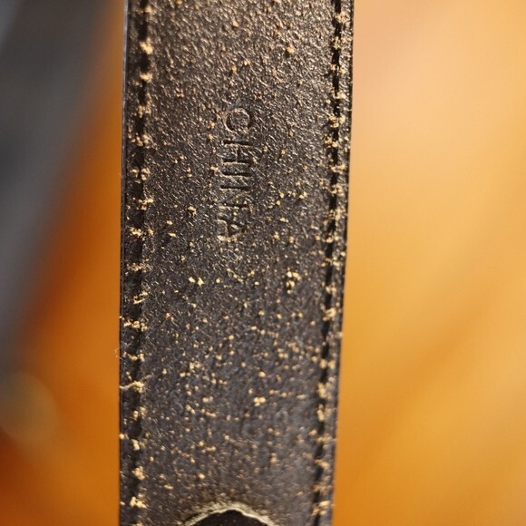 Black Croco Embossed Leather Belt XXSmall - Picture 5 of 5